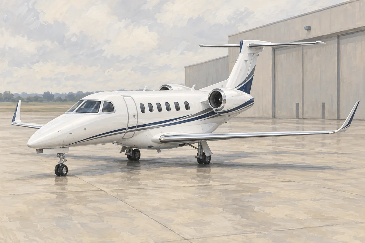 Embraer Phenom 300 editorial illustration